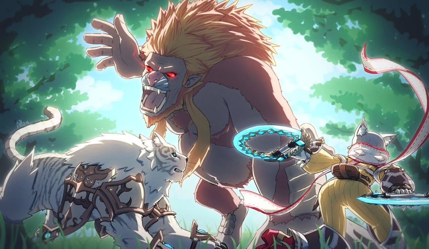 nia, dromarch, and territorial rotbart (xenoblade chronicles and 1 more) drawn by alten