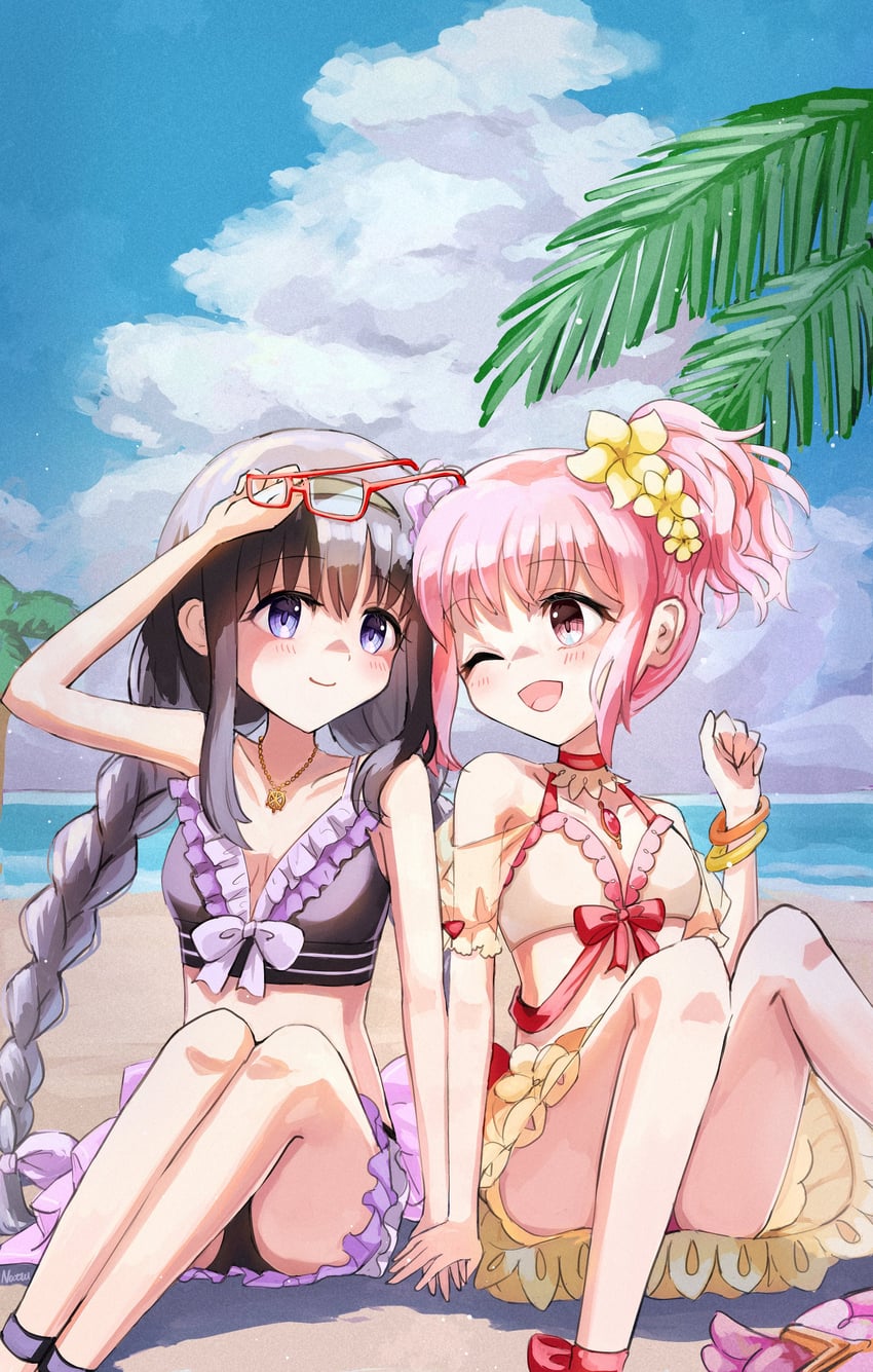 akemi homura and kaname madoka (mahou shoujo madoka magica and 1 more) drawn by nacky0610