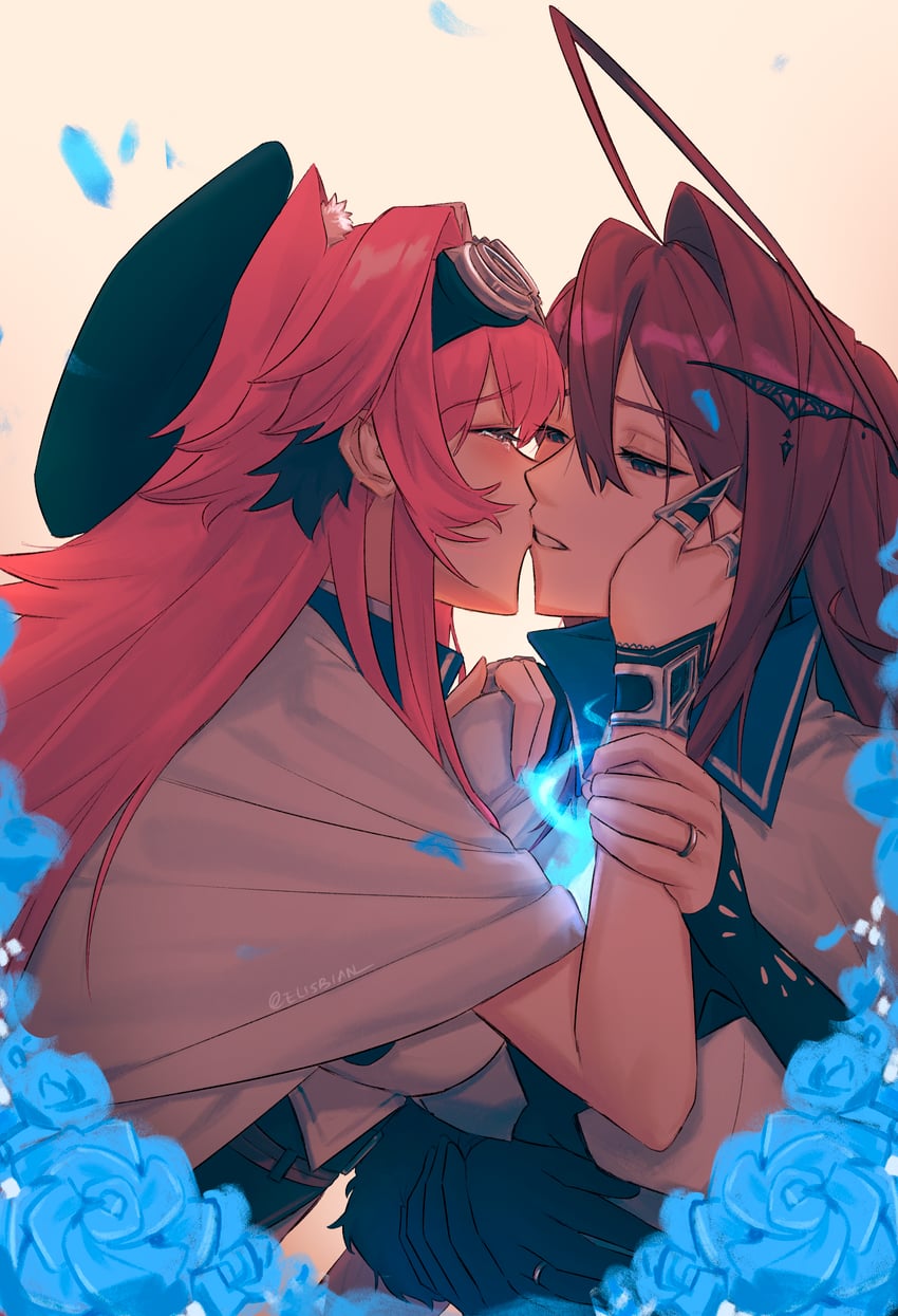 raora panthera and elizabeth rose bloodflame (hololive and 2 more) drawn by elisbian