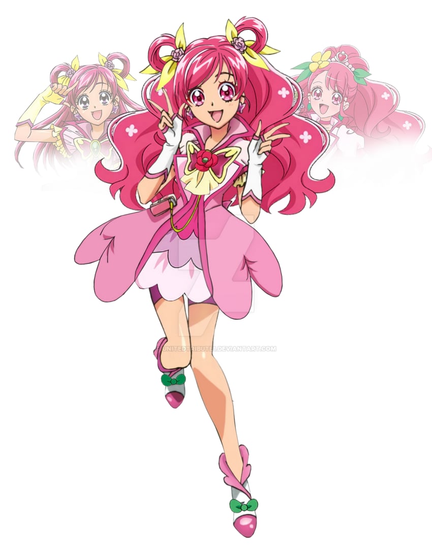 yumehara nozomi, hanadera nodoka, cure dream, and cure grace (precure and 3 more) drawn by unitedtribute1