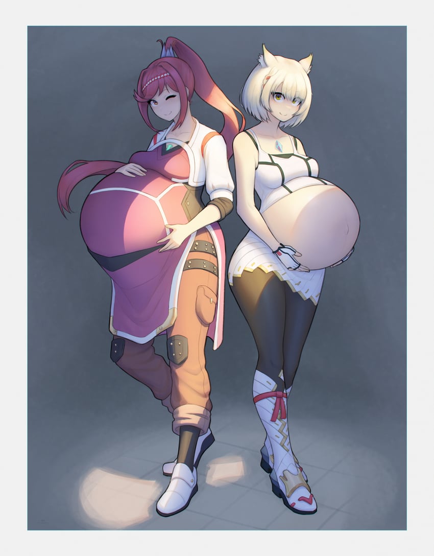 mio and glimmer (xenoblade chronicles and 2 more) drawn by arawaffle