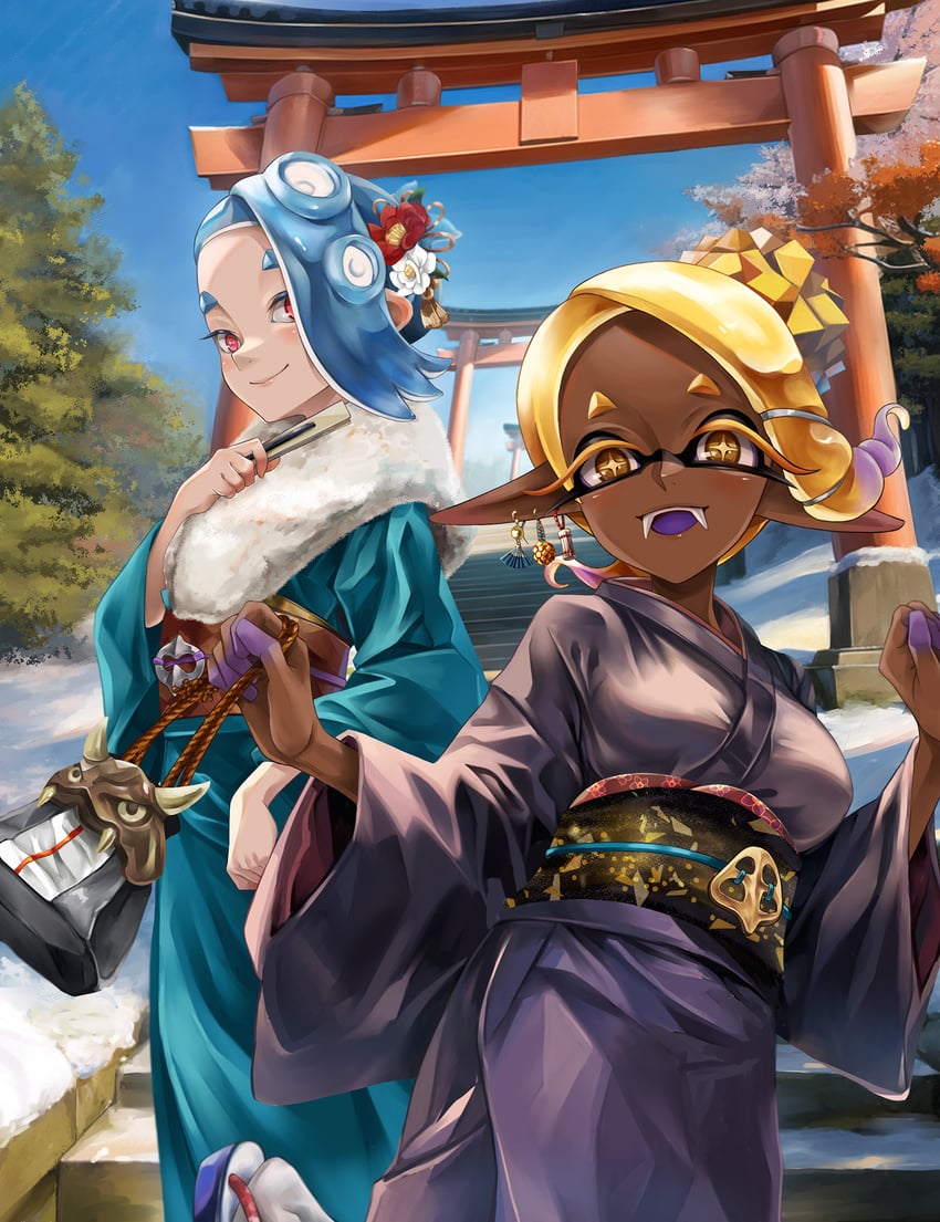 shiver and frye (splatoon and 1 more) drawn by jajanome