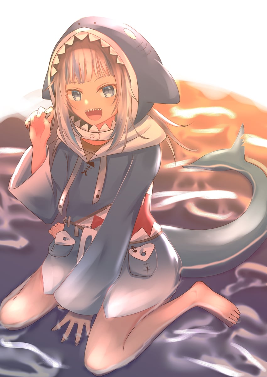 gawr gura (hololive and 1 more) drawn by uji_(966qrr)