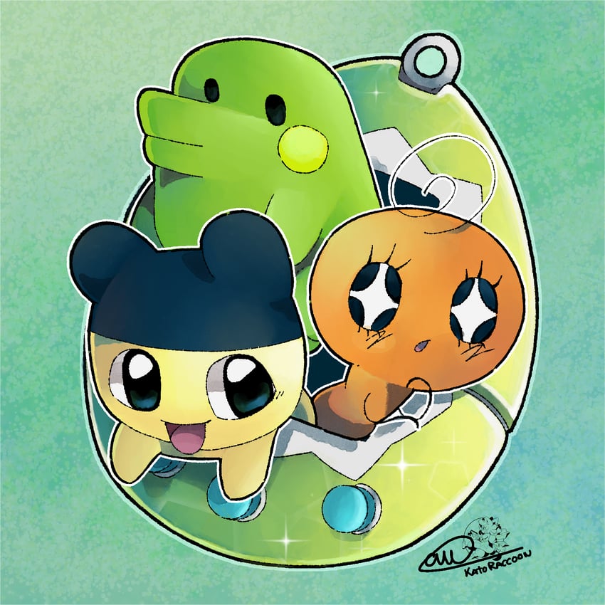 mametchi, kuchipatchi, and memetchi (tamagotchi and 1 more) drawn by kato_raccoon