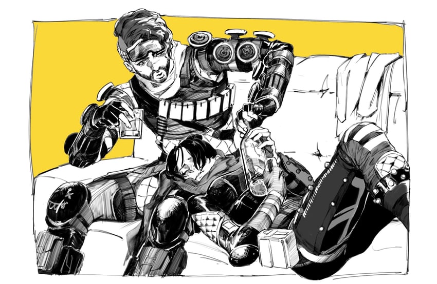 wraith and mirage (apex legends) drawn by renee_shika_egakan