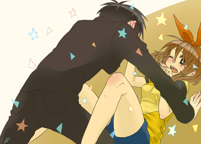 kanzaki shiori and suga koutarou (kirisame ga furu mori) drawn by beibu