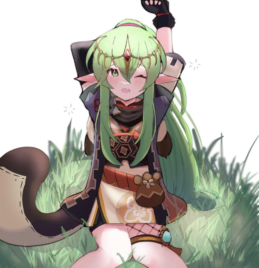 tiki and sayu (genshin impact and 2 more) drawn by juneplums
