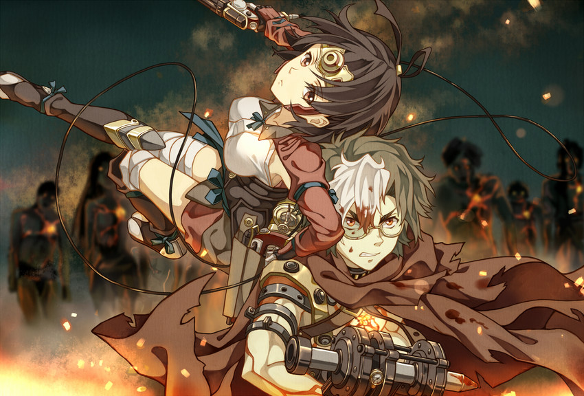 mumei and ikoma (koutetsujou no kabaneri) drawn by cheese_kang