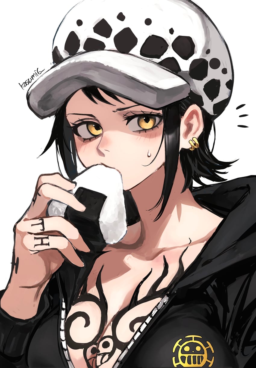 trafalgar law and law-chan (one piece) drawn by kasumi_6