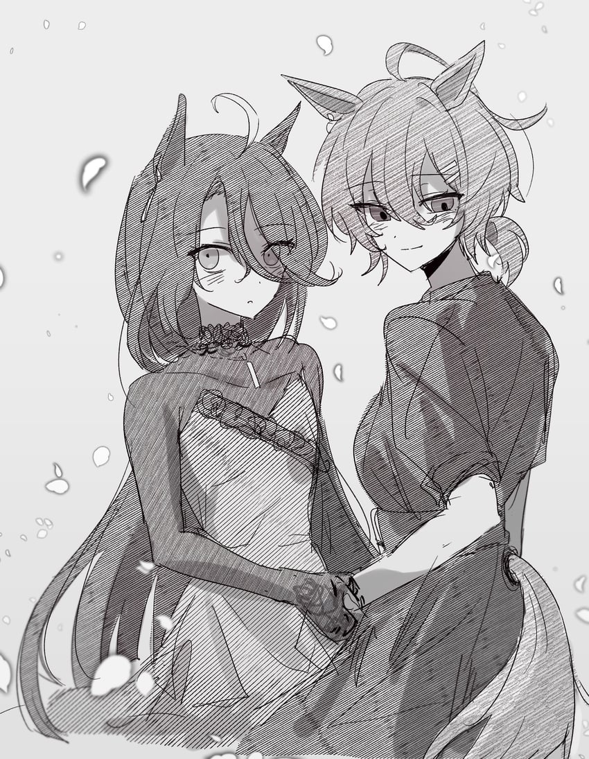 agnes tachyon and manhattan cafe (umamusume) drawn by 000_00_o