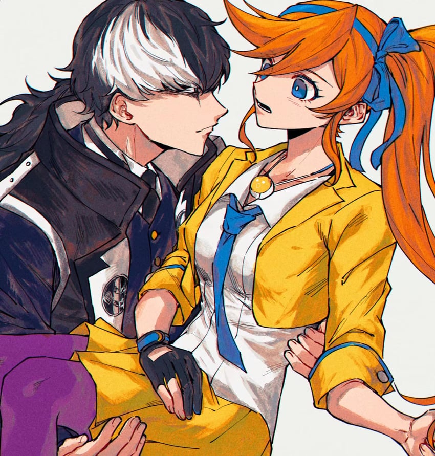 athena cykes and simon blackquill (ace attorney and 1 more) drawn by ako_(eanaaati1)