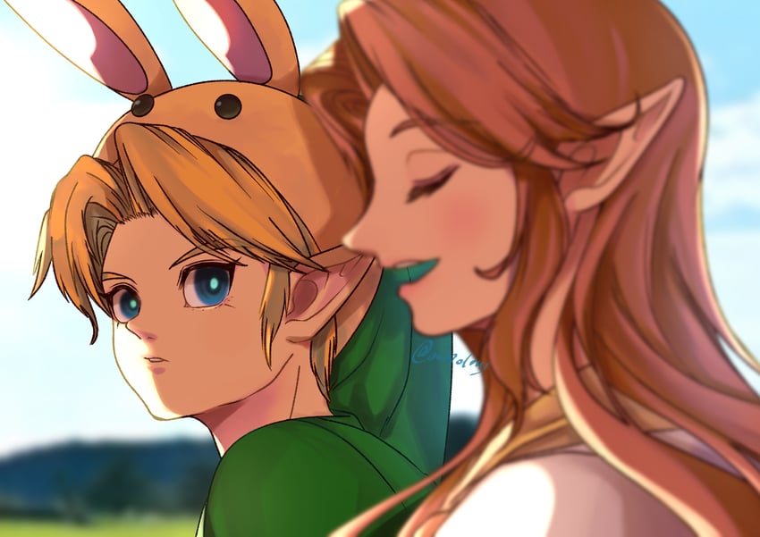 link and malon (the legend of zelda and 1 more) drawn by mi9clous