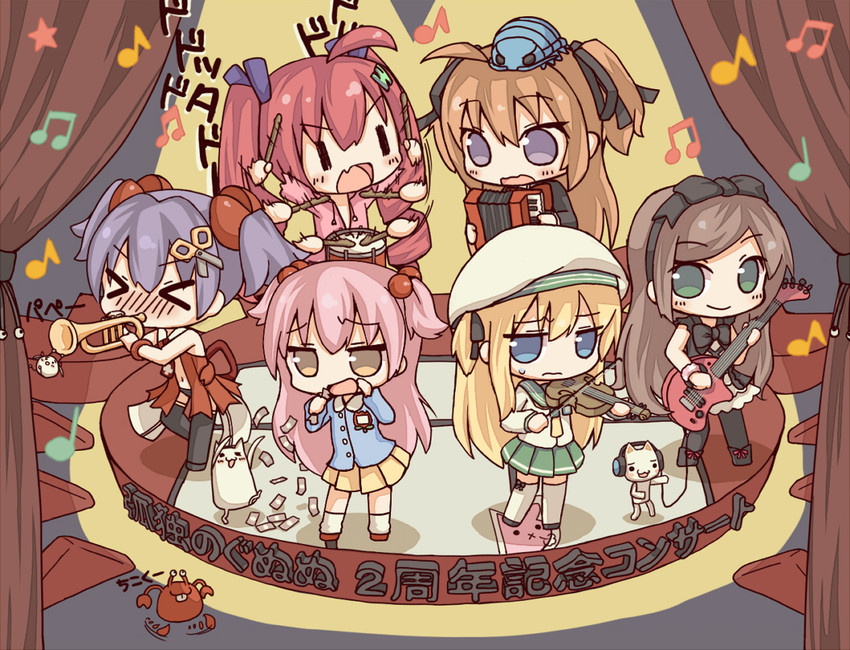 shimotsuki potofu, hazuki watora, minazuki sarami, mikane sebiri, tachibana karen, and 1 more (original) drawn by kata_meguma