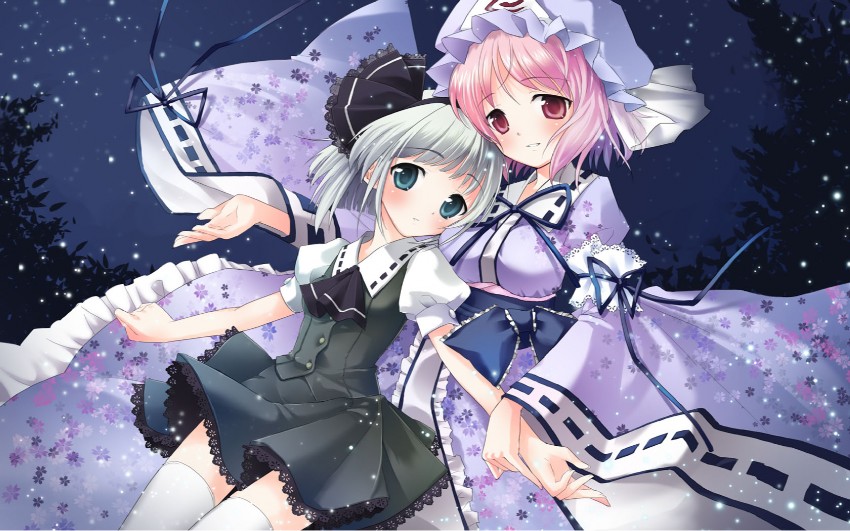 konpaku youmu and saigyouji yuyuko (touhou) drawn by kimishima_ao