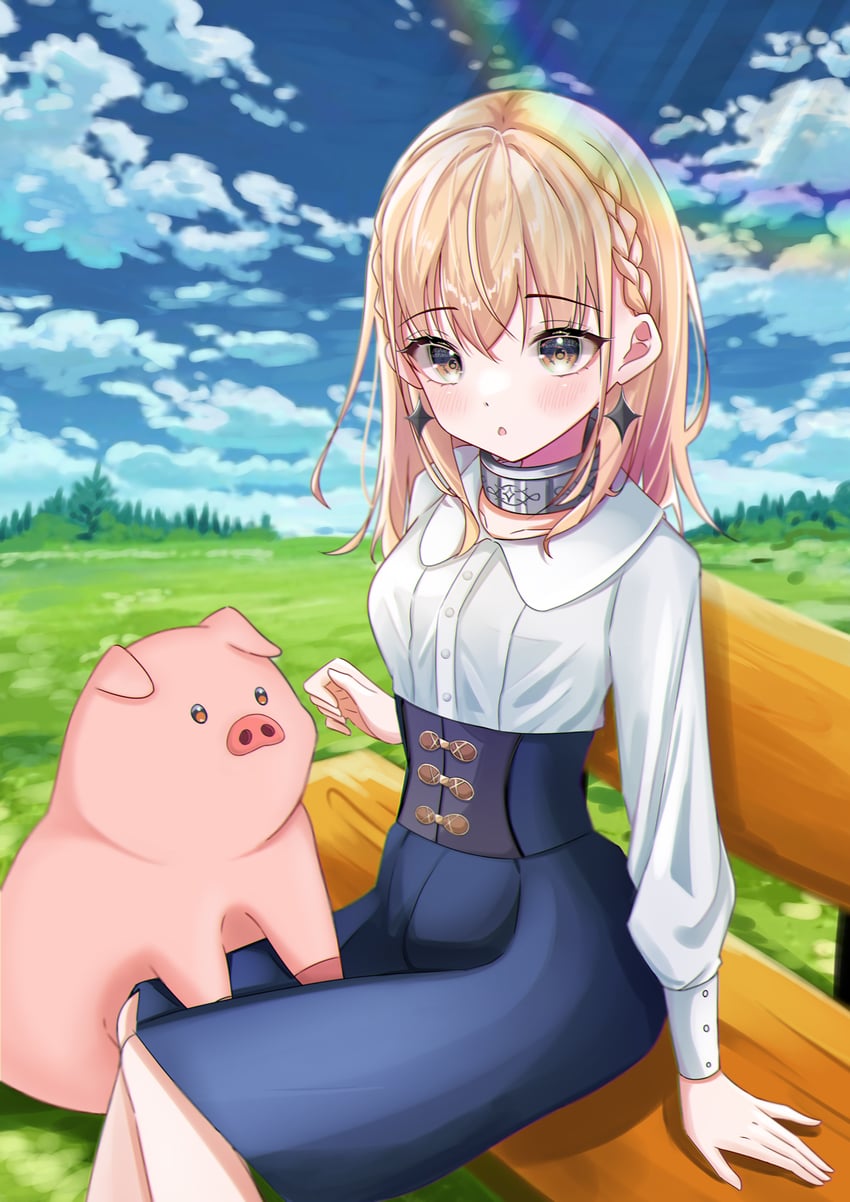jess and pig (buta no liver wa kanetsu shiro) drawn by shina_eno3