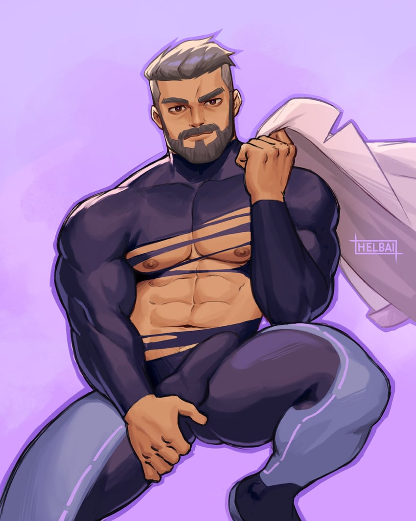 professor turo (pokemon and 1 more) drawn by helbai