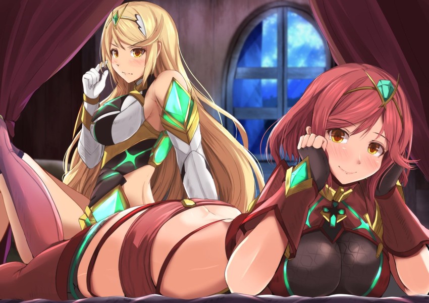 pyra and mythra (xenoblade chronicles and 1 more) drawn by kanzaki_kureha
