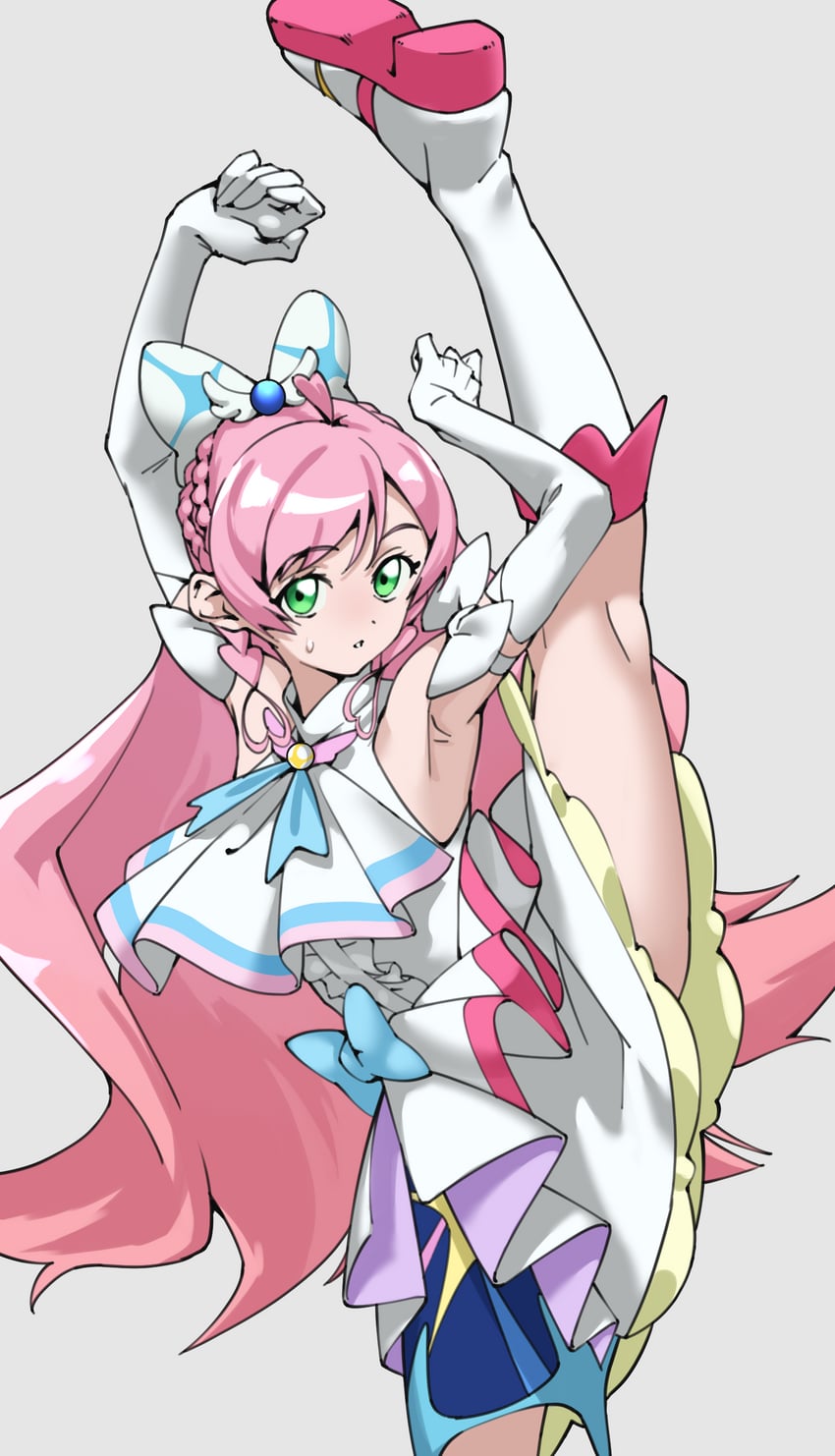 nijigaoka mashiro and cure prism (precure and 1 more) drawn by tanabe_(fueisei)