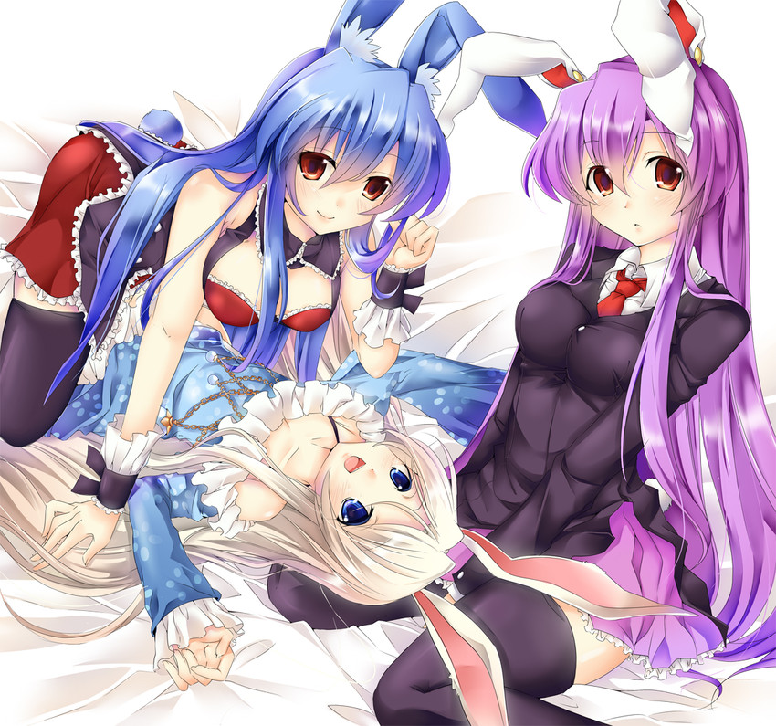 reisen udongein inaba, elin, and kurousagi (touhou and 2 more) drawn by sesield