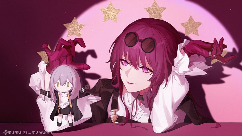 trailblazer, stelle, and kafka (honkai and 1 more) drawn by mumu123