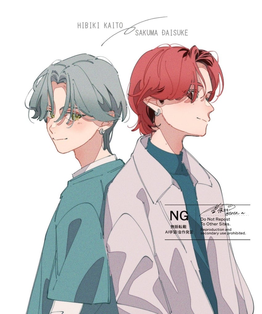 hibiki kaito and sakuma daisuke (precure and 3 more) drawn by aoi_tete