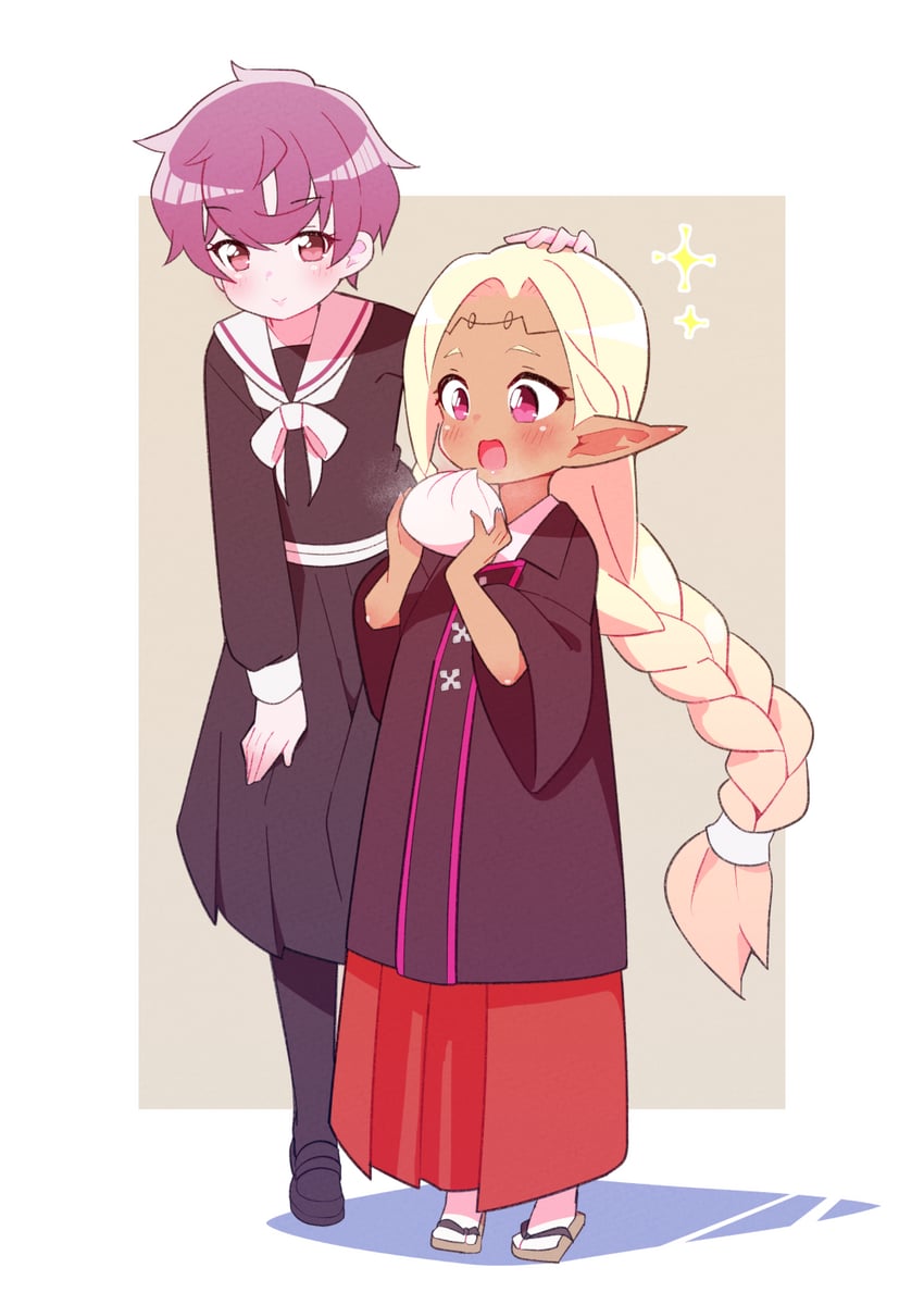 yordeilla lila fenomenea and kohinata himawari (edomae elf) drawn by aly_(eshikidori)