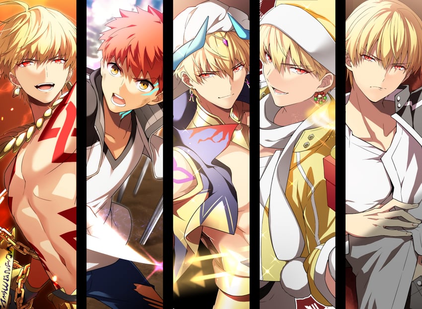 emiya shirou and gilgamesh (fate and 3 more) drawn by natsuko_(bluecandy)