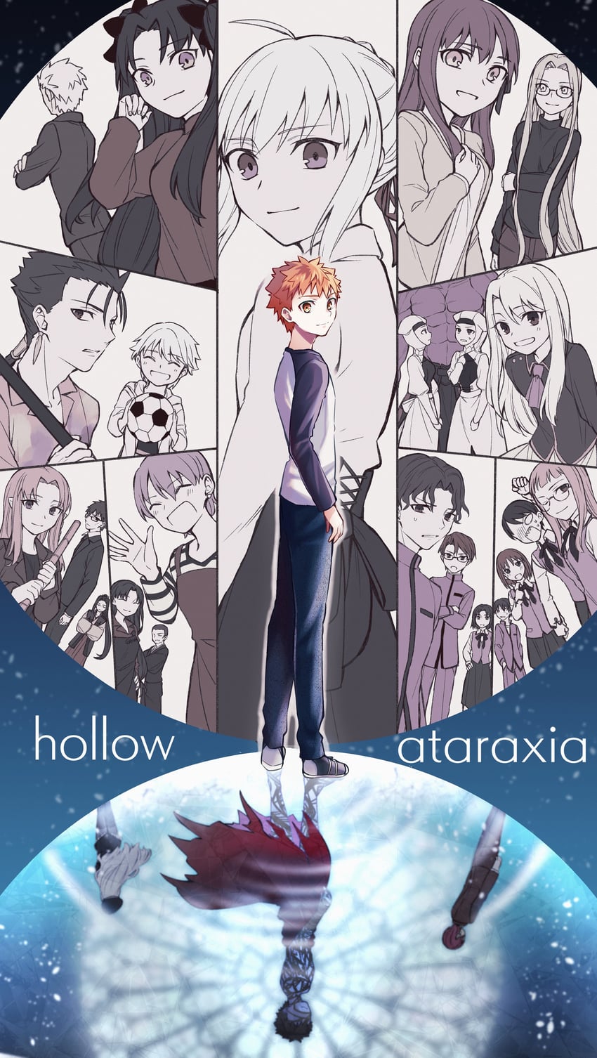 artoria pendragon, tohsaka rin, illyasviel von einzbern, gilgamesh, emiya shirou, and 24 more (fate and 1 more) drawn by kotoko902