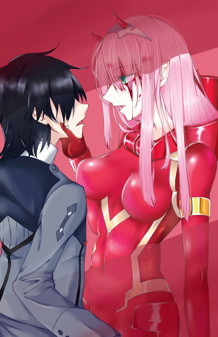 zero two and hiro (darling in the franxx) drawn by shenwuyue_xiaoye
