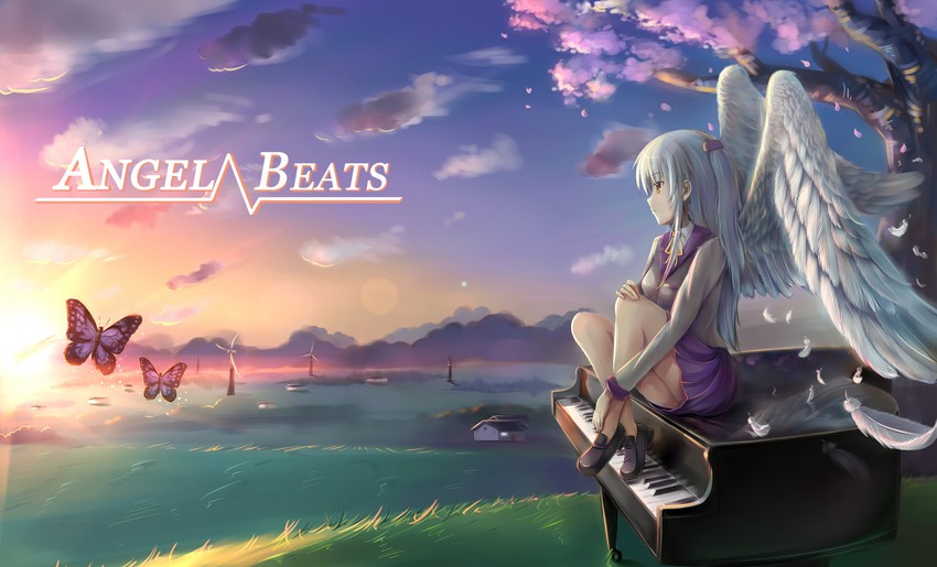tachibana kanade (angel beats!) drawn by ookuma_(qq) and seol-ki