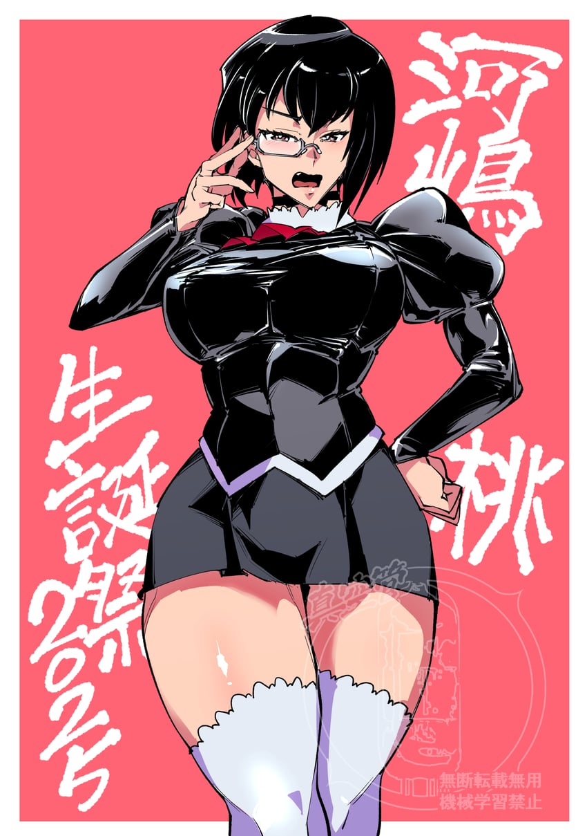 kawashima momo and black delmo (girls und panzer and 2 more) drawn by shinkuukan_(tetsuo3)