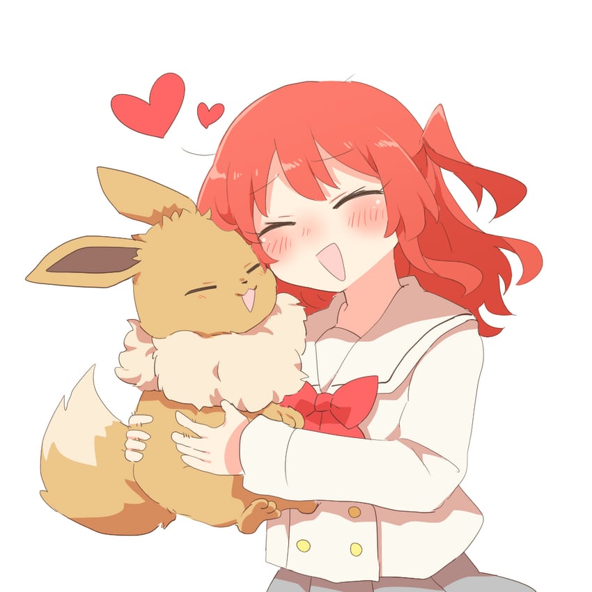 kita ikuyo and eevee (pokemon and 1 more) drawn by rebecca_(keinelove)