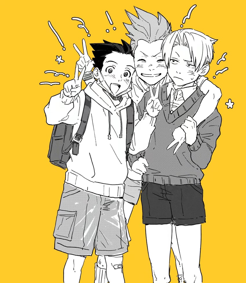 phoenix wright, miles edgeworth, and larry butz (ace attorney) drawn by vivi95862484