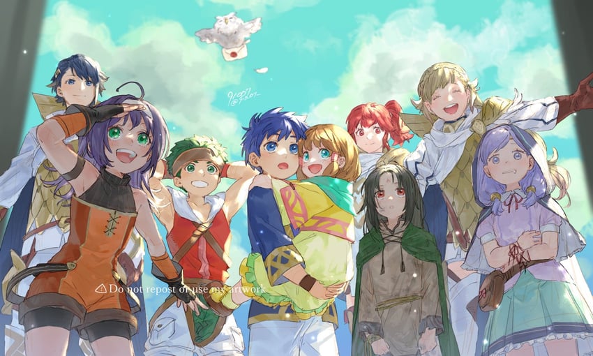 anna, sharena, soren, alfonse, feh, and 5 more (fire emblem and 2 more) drawn by 91007