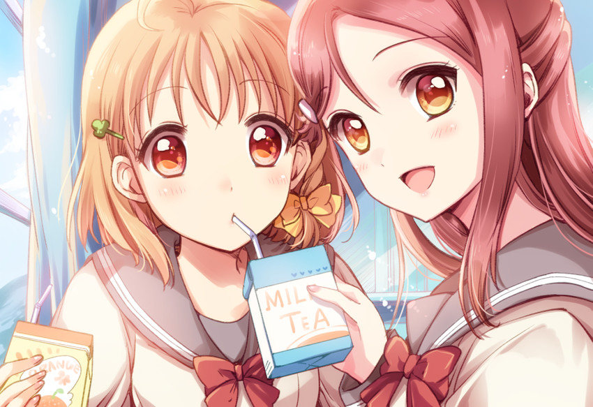 sakurauchi riko and takami chika (love live! and 1 more) drawn by yamada_ako