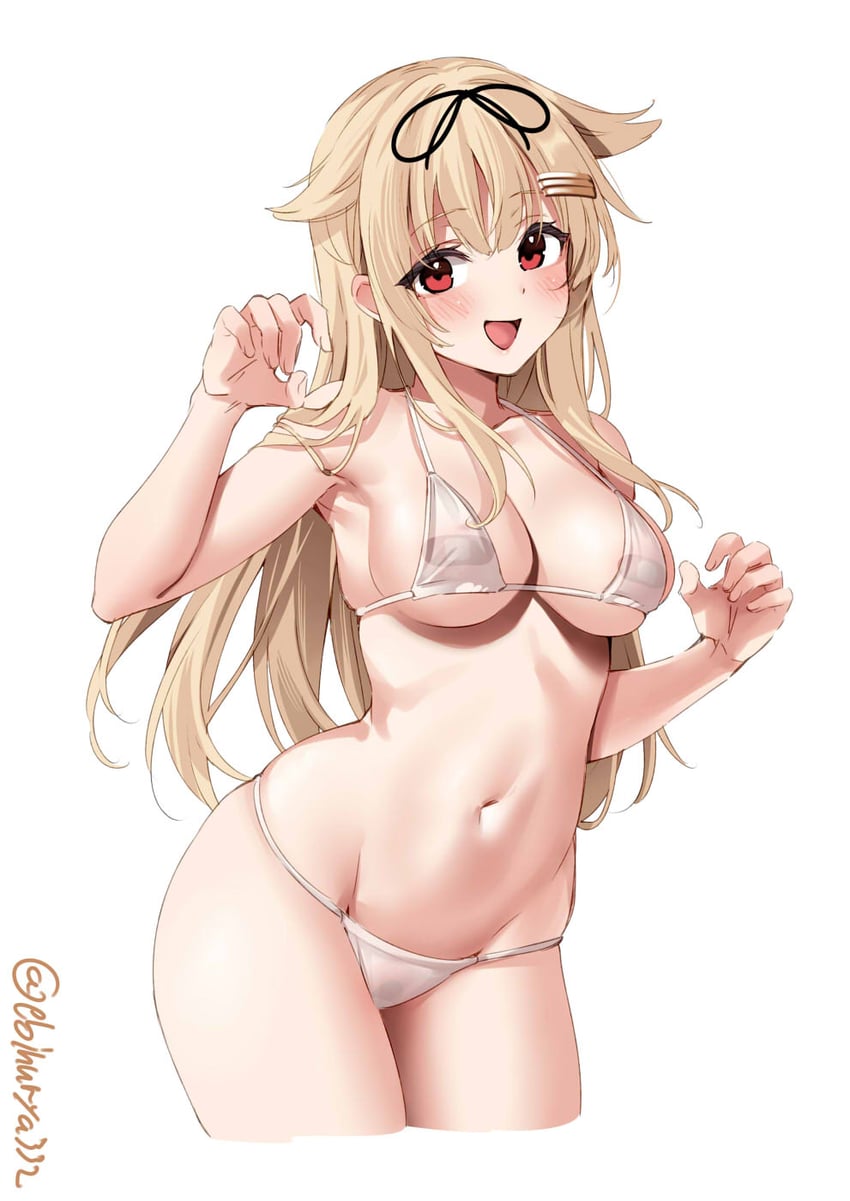 yuudachi and yuudachi kai ni (kantai collection) drawn by ebifurya