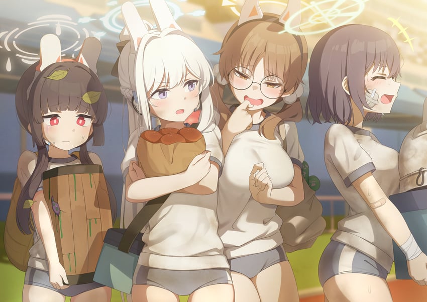 miyu, miyako, saki, and moe (blue archive) drawn by csham