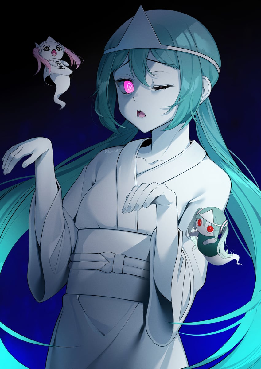 hatsune miku, aimaina, and doushite-chan (vocaloid and 1 more) drawn by sasoura