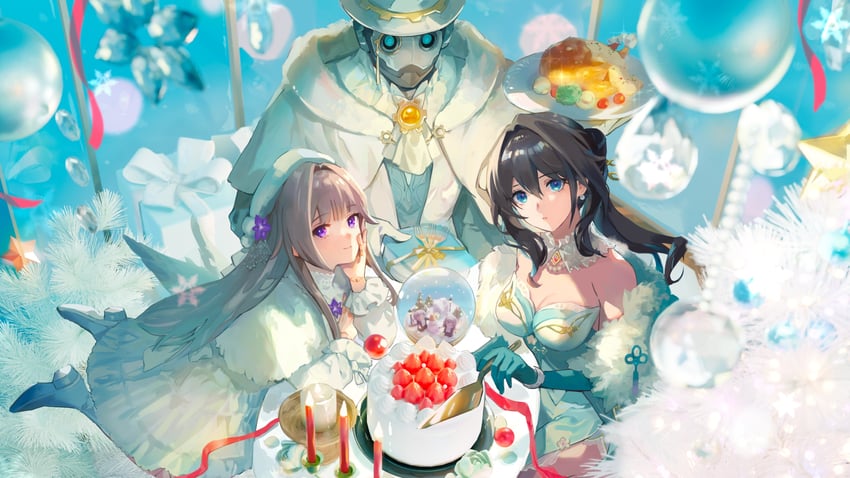 herta, ruan mei, and screwllum (honkai and 1 more) drawn by kotone_ranmaru