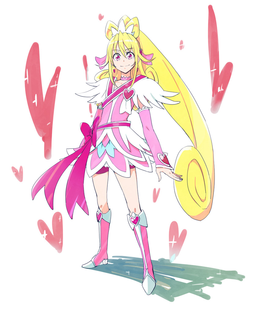 aida mana and cure heart (precure and 1 more) drawn by ayatori_(sensei_heroism)