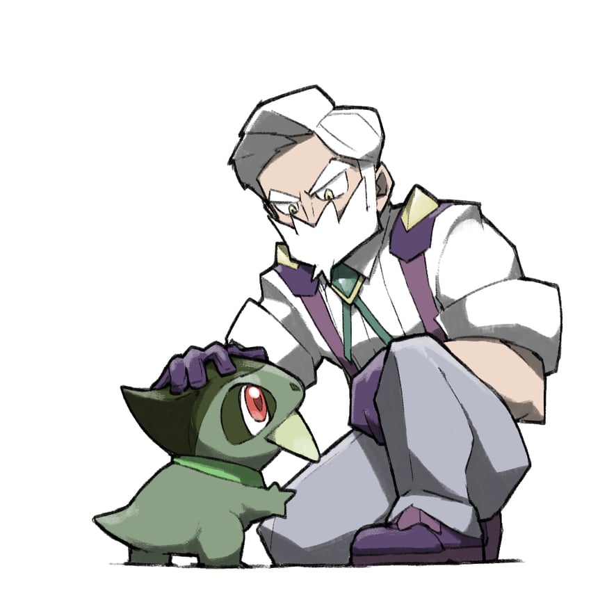 axew and drayden (pokemon and 1 more) drawn by blacknirrow