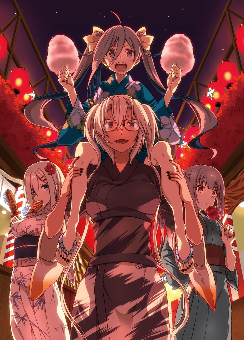hamakaze, musashi, kasumi, and kiyoshimo (kantai collection) drawn by tsuji_kazuho