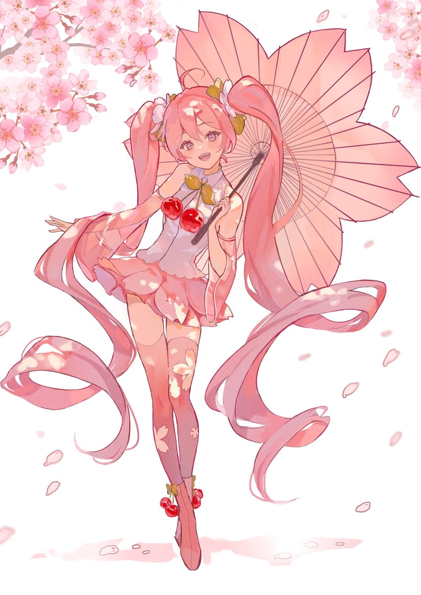 hatsune miku and sakura miku (vocaloid) drawn by merry_tommy