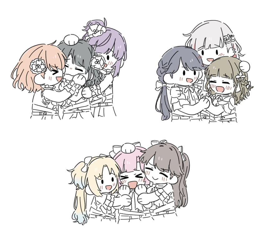 hinoshita kaho, fujishima megumi, otomune kozue, murano sayaka, yugiri tsuzuri, and 4 more (love live! and 1 more) drawn by zueka27