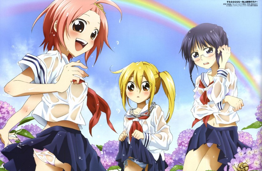kuzuryuu momoko, nakajima sanae, and miyamoto iroha (comp h's and 1 more) drawn by kanou_aya