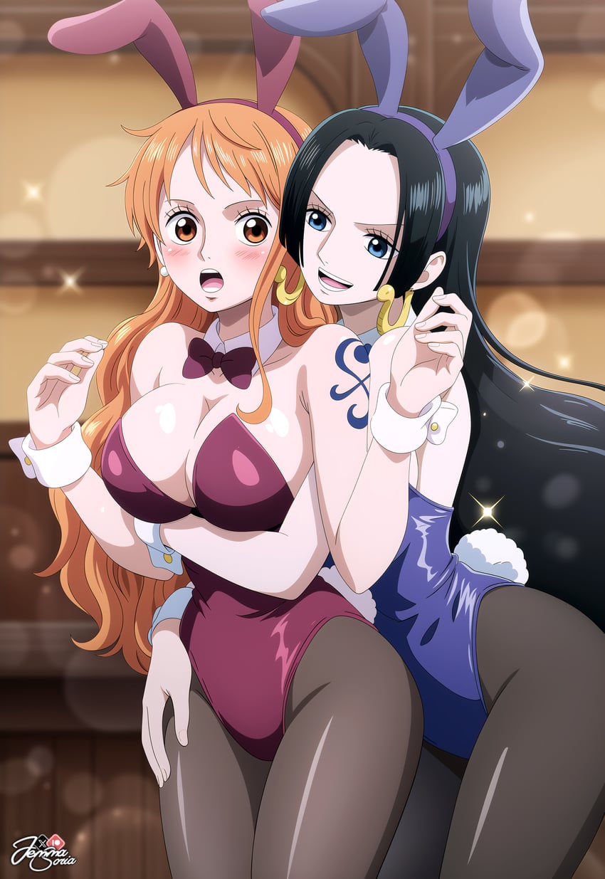 nami and boa hancock (one piece) drawn by jemma_(iajemma)