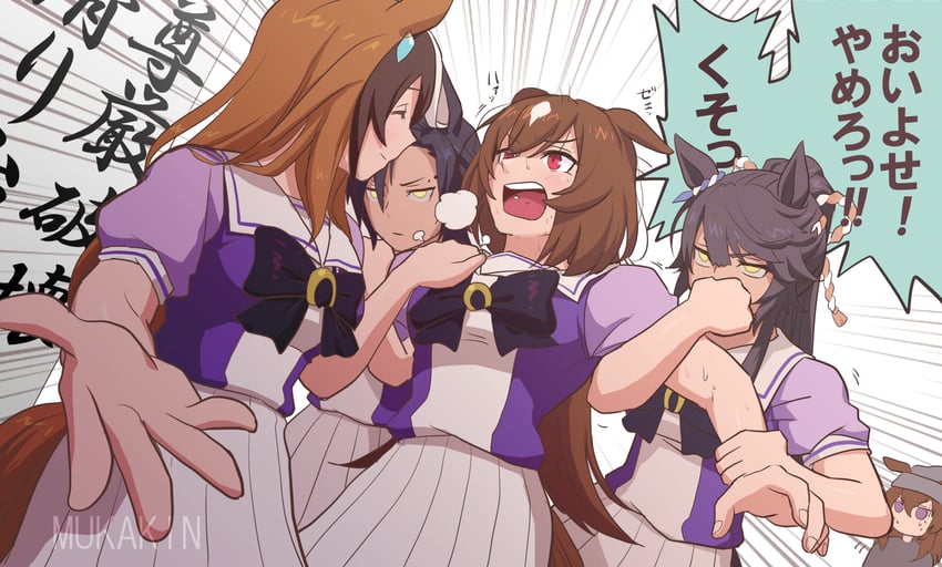 symboli rudolf, sirius symboli, narita brian, air shakur, and nakayama festa (umamusume) drawn by mukakin