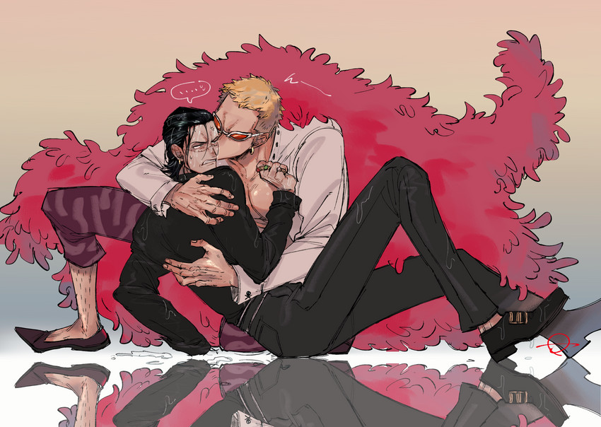 donquixote doflamingo and crocodile (one piece) drawn by nakameguro_kyuukyuu_gairai