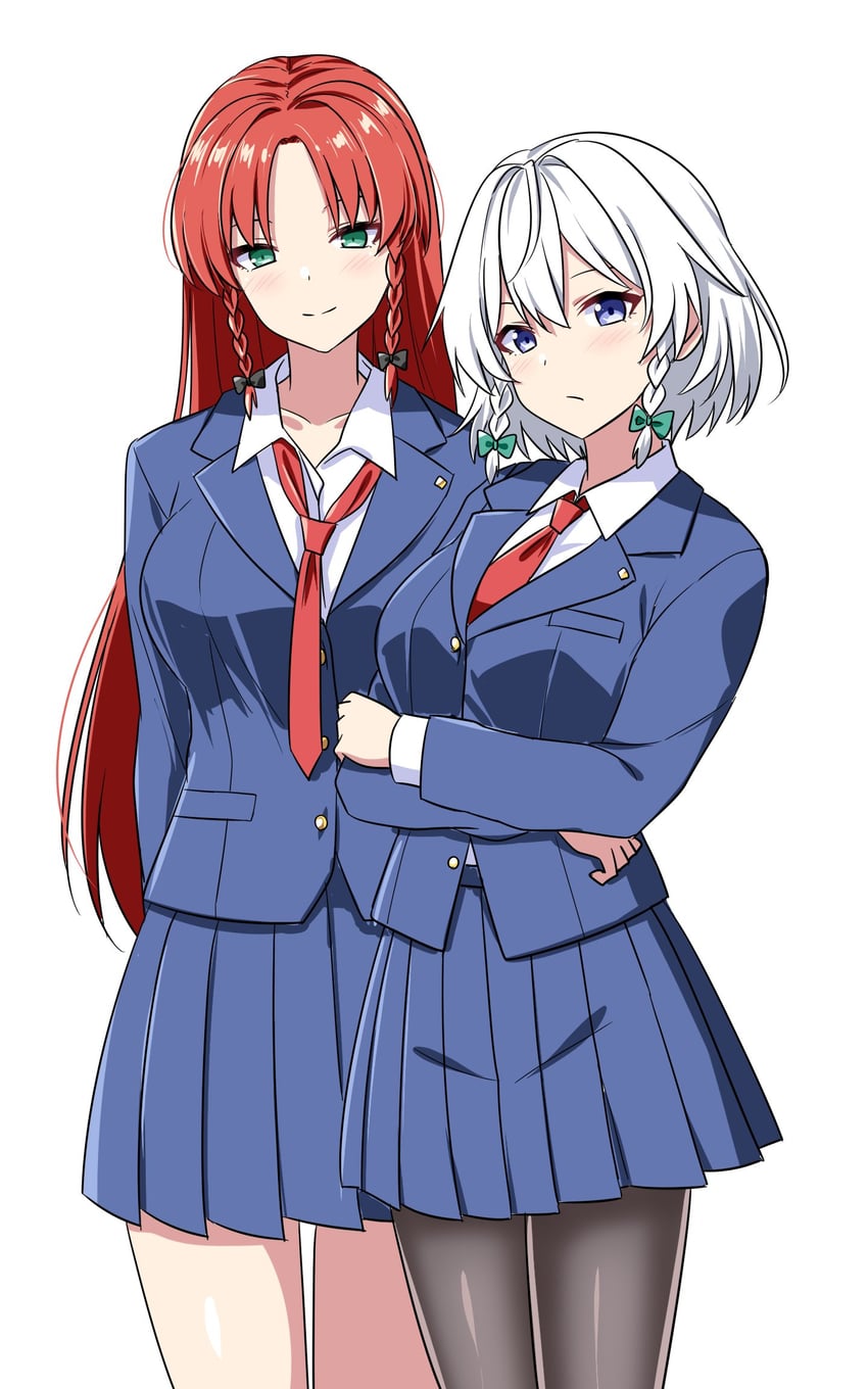 izayoi sakuya and hong meiling (touhou) drawn by rise_(rise19851203)