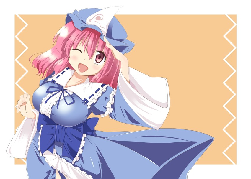 saigyouji yuyuko (touhou) drawn by chamayy
